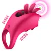 Rotation Oral Sex Vibrator Cockring Langue Lécher Pénis Anneau Vibrant Stimulateur De Clitoris Massage Vaginal Sex Toy Pour Femme Y19052703