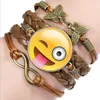 Wholesale-New fashion jewelry Multilayer time gem bracelet children teenager Leather cord bracelet model no.NE953