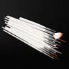 15 pcs Nail Art Brushes Decoration Brush Set Tools White Handle Painting Pen for False Nail Tips UV Nail Gel Polish Brushes