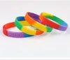 Gioielli unisex Gay Pride Bracciale arcobaleno in silicone Bracciale LGBT in gomma Bracciale orgoglio lesbico Braccialetti a righe per la festa