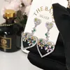 Grossist-mode lyxig designer vacker vintage färgstark diamant kristall zircon super glittrande droppe hänge stud örhängen för kvinna