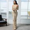 Dark Green Sexy Long Prom Dress Mermaid Lace Sequin Off the Shoulder Long Sleeve Elegant Formal Evening Party Wear Gowns New Arrival