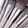 New 12pcs Gray Makeup Brushes Set Foundation Powder Blush Bronzer Eyeshadow Brush Soft Hair Professional Make up Brush Beauty Cosmetic Tools