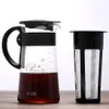 Portable Hot / Cold Brew Dual Användning Filter Coffeetea Pot Espresso Ice Drip Maker Glass Percolators Kök Tillbehör Barista Tool