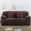 Tjocken plysch elastisk soffa täcker för vardagsrum solid färg håll varma stretch hörn soffa slipcover 1/2/3/4 sits1
