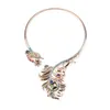 Magnifiques colliers de paon en cristal pour femmes avec strass cerceau chaîne collier ras du cou Costume Drag Queen bijoux fête bal 1 Pc