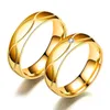 Rostfritt stål Guld Ring Groove Diamant Ring Engagement Ringar för Kvinnor Bröllop Ringar Mens Ringar Designer Smycken
