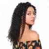 Peruviaanse Virgin Hair Lace Front Priels Pre Plucked Hairline Kinky Krullend Menselijk Haar Pruik 130% Dichtheid 8-24 Inch