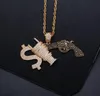 Hip hop koppar micro zircon halsband pistol pendant smycken personlighet gåva