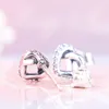 Großhandels-Herz ineinander verschlungene Ohrstecker Luxus-Designer-Schmuck für Pandora 925 Sterling Silber Damen-Liebes-Bolzenohrringe mit Box