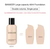 BANXEER Foundation 60ml Matte Long Lasting Full Concealer Foundation Makeup Liquid Cream Natural Base Make Up 72 pcs/lot DHL