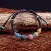 Pulsera étnica colorida con cuentas de piedra de Lava de volcán, difusor de aceite esencial de aromaterapia DIY, pulsera para mujer