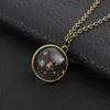 Double Star Sky Necklace Universe Glass Cabochon Necklaces Pendants Fashion Jewelry Will and Sandy Drop Ship