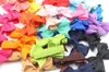 50 Pcs lot 25 Colors In Pairs Baby Girls Fully Lined Hair Pins Tiny 2 Hair Bows Alligator Clips For Little Girls Infants Tod300g