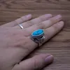 Novas jóias personalizadas pedras vintage antique prata turquesa anel para homens tibet mulheres anel de dedo