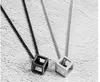 Persoonlijkheid Hollow Cube hanger Drie-dimensionale geluk Magic Cube Titanium stalen ketting ketting sieraden