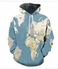 Moda estilo ocidental Mapa Impressão Digital Casual Sports Hoodie Homens Jovens Mulheres Designer Hoodies Moda Hipster Hoodies