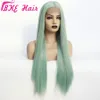 Blue Straight Long Synthetic lace front Wigs For Women 24 inch can be Cosplay party Wigs Heat Resistant