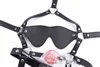Bondage Mouth Open Gag Blinder Leather Head Harness Mask Restraint Strap Face Slave Game #R78