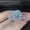 Luxury Sparkly Big Stone Zircon Silver Color Ring For Women Engagement Wedding Shiny Ring Party Jewelry Fashion Female 2019166I