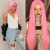 Pink Wig Colored Human Hair Wigs Brazilian Straight 13x4 Lace Front Wig 826 Inches Pre plucked Ombre Lace Wig Remy 15016705097917464