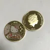 10 pcs Kitty coin animal cat Japan cartoon theme badge 24k real gold silver plated 1 OZ 40 mm metal souvenir collectible coin