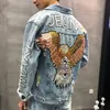 Herrjackor 2022 V￥r- och h￶sten retro trend Hip Hop Denim Jacket Coat Animal Pattern Casual Bomber Harajuku Fashion Coat1