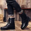 Spring Genuine Leather Mens Military Boots For Man Steel Toe Army Boots Tactical Lace Up Cowboy Combat Boots 2019 New Fashion Black