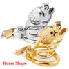 Horse Shape Male Zinc Alloy Chastity Device Belt Bird Metal Cage Penis Virgin Lock Cock Cage Restraint Ring Sex Toys Products For Men