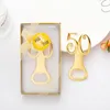 Бесплатная доставка (100 шт./лот) + золотые свадебные сувениры цифровой 50 открывалка для бутылок 50-й день рождения подарок для гостя LX8719