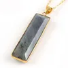 12 Pcs Vintage Natural Labradorite Gemstone Pendants 18K Gold Plated Europe popular Style Pendant Jewelry2585