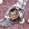 新しい星座123.25.27.20.55.005ホワイトコングダイヤルNH05自動女性の腕時計ダイヤモンドベゼル2トーンゴールドスチール製ブレスレットの腕時計。