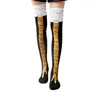 Printed chicken feet over the knee thigh socks Japanese fashion long tube over the knee socks female winter color socks