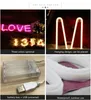 Lettere fai-da-te Numeri Led Neon Sign Light 3 colori Vacanze Xmas Party Decorazioni di nozze Lampada da notte Bar Home Wall Decor Fashion