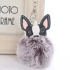 Faux Rabbit Fur Ball Dog KeychainポンポムキーホルダーPOM POMポートクレフふわふわレザーキーホルダーLlaveros Chaveiros Porキーホルダーギフト