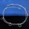 Vente chaude estampillé 925 bracelets de cheville en argent Sterling pour femmes perles simples chaîne en argent cheville cheville pied bijoux YD0107