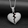 Fashion-Broken Heart Pendant Necklace For Mens Womens New Fashion Hip Hop Necklace Jewelry Gold Hiphop Necklaces