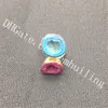 10Pcs Irregular Mixed Random Color Double Druzy Geode Stone Rings Gold Electroplated Dyed Agate Quartz Gemstone Dual Rings Adjustable Size