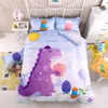 infantis folhas de rosto dinossauro quarto Conjuntos de cama menina menino Quilt fronha conjuntos Dinosaur Pattern Impressão de cama Set KKA6894