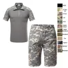 Outdoor Camouflage Shirt and Shorts Set Battle Dress Uniform Tactical BDU Set Army Combat Clothing NO05-012