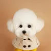 Dog Collar Beige Pet Bandana Szalik Brytyjski Styl Cloak Trench Coat Cat Collar Dla małych Pies Szczeni Bandaż Bib Akcesoria