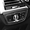 Carbon Fiber Headlight Switch Dekorationsram Klistermärke Trim för BMW X3 X4 G01 G02 2018-2020 Bilstyling Inredning Tillbehör