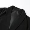 Mode Mantel Cape Blazer Frauen Mantel Schwarz Revers Split Langarm Oberbekleidung Taschen Feste Beiläufige Anzug Jacke Arbeitskleidung XL1