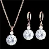 Mariage magnifiquement ensemble de bijoux goutte d'eau CZ ensembles de bijoux or argent plaqué collier boucles d'oreilles fête de mariage ensembles de bijoux de mariée