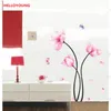 Diy aquarela flor adesivos de parede sala de estar tv fundo home decor geladeira decalques papel de parede decoração