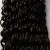 Лента в расширениях человеческих волос 100 г афро кудрявый вьющиеся волосы pu бесшовные 100% Remy человеческих волос ленты расширения