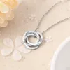 Collier avec pendentif avec 3 cercles entrelacés personnalisés avec nom gravé, bague russe, colliers en acier inoxydable pour femmes, cadeaux personnalisés