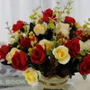 artificial rose flower bouquet European style home wedding decoration 12 artificial fake flowers Silk cloth DHL shipping XD22736