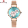 New NAVIFORCE Rose Gold Women Watches Dress Quartz Watch Ladies with Luxury Box Female Wrist Watch Girl Clock Set for 319a