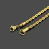 Bulk 18K Gold Plated Chains For women men 3MM Twisted Rope Choker necklaces Jewelry Size 16 18 20 22 24 30 inches